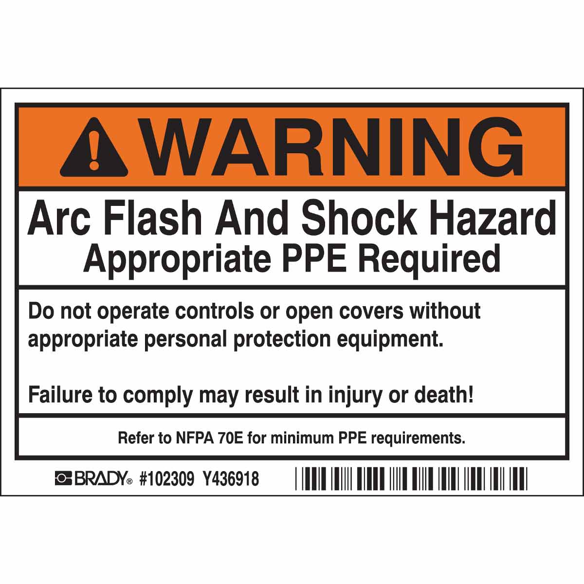 B302 3.5X5 BLK/ORG/W 100/RL FLASH&SHOCK