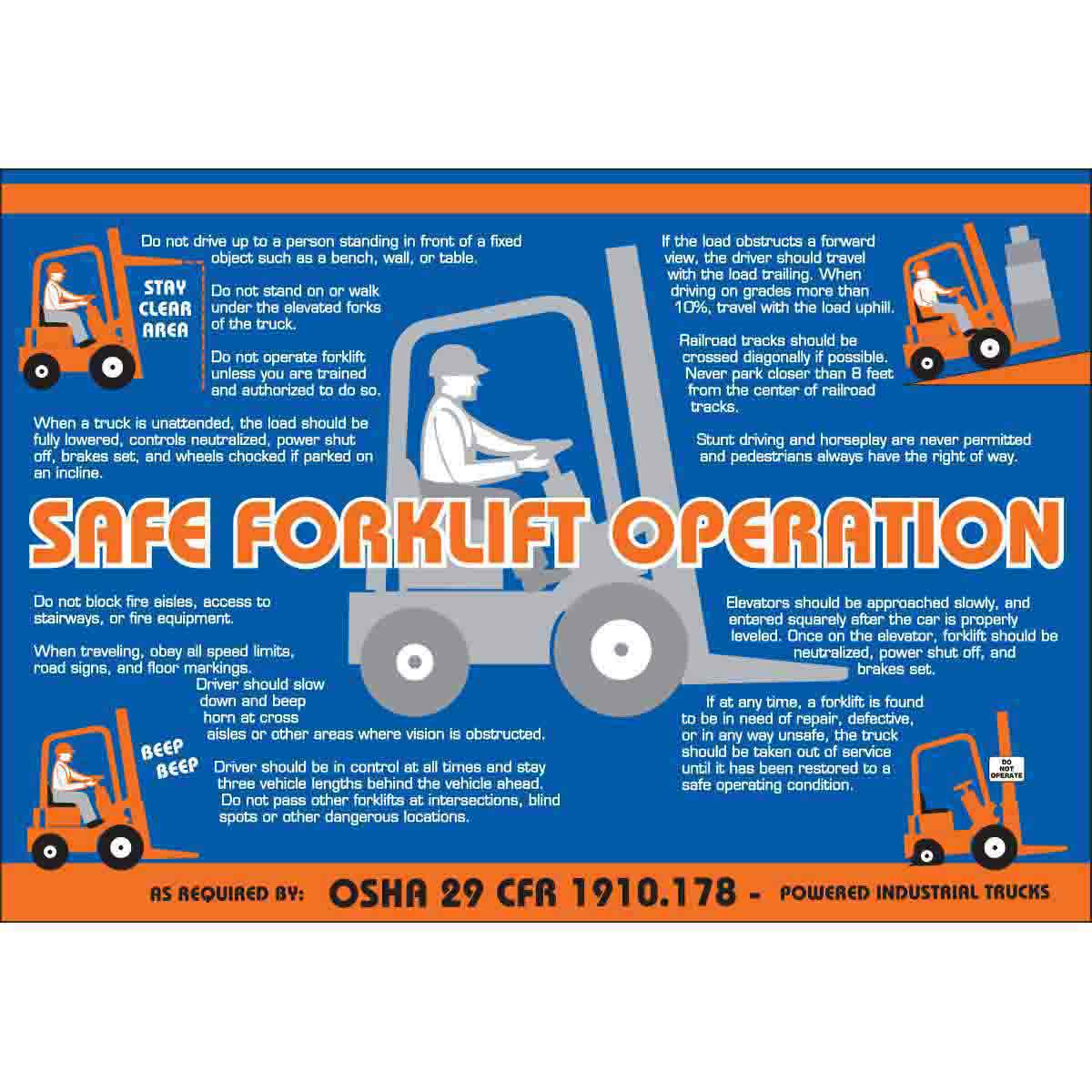WALLCHART-PLAS-29WX20-SAFE FRKLFT OPERTN
