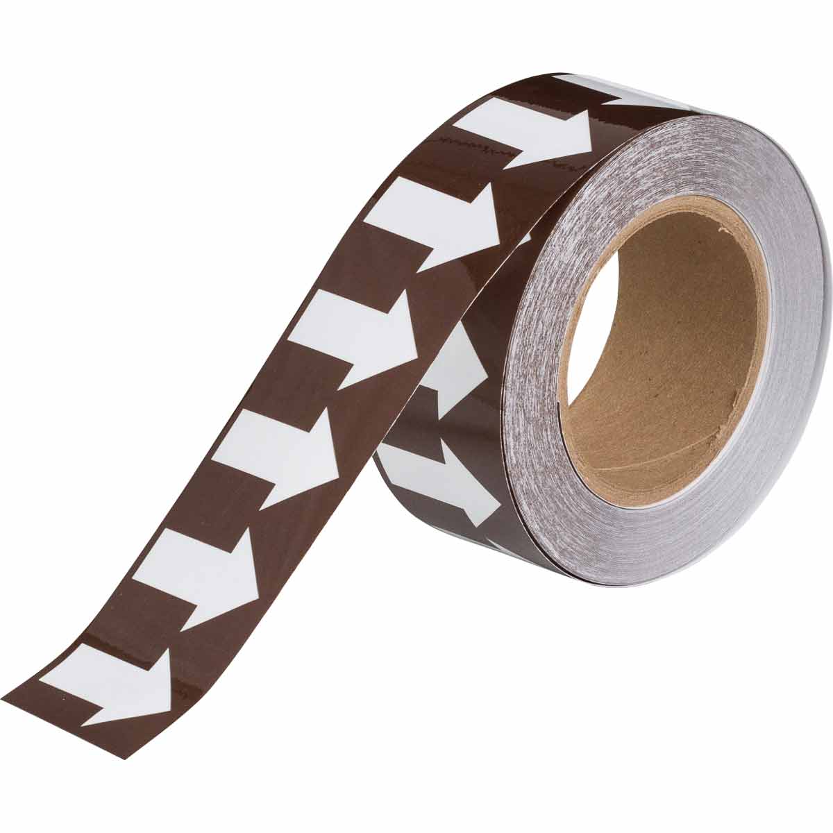 B302 2"X30YDS WHT/BROWN ARROW TAPE