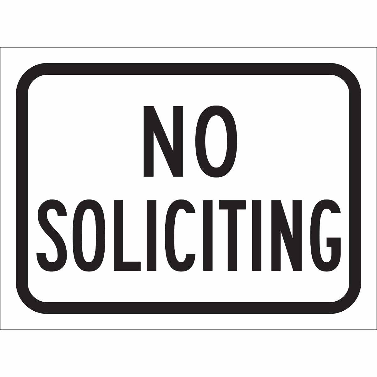 TRFC SIGN NO SOLICIT REFL 9X12 ENG