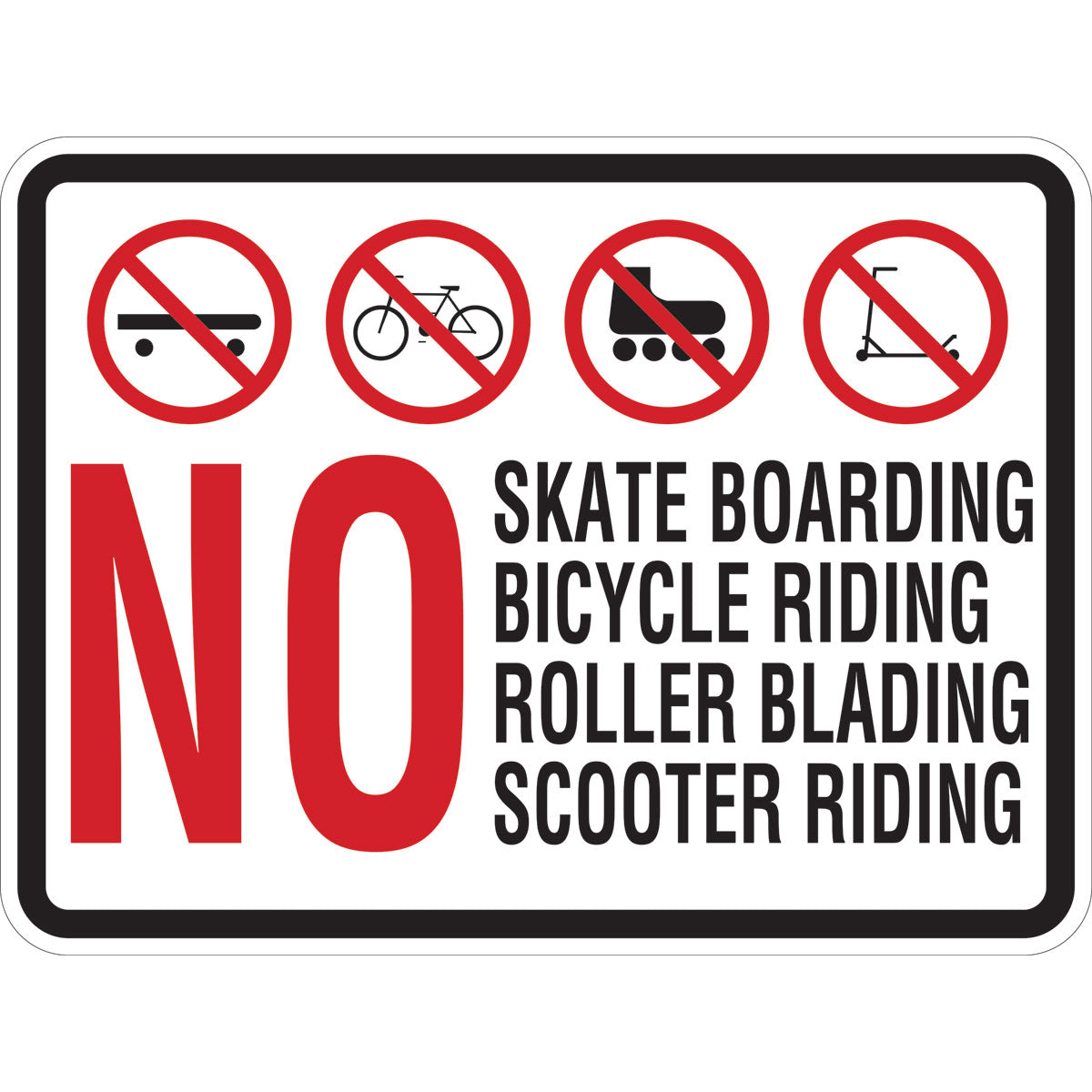 TRFC SIGN NO SKATE BOARDING ENG