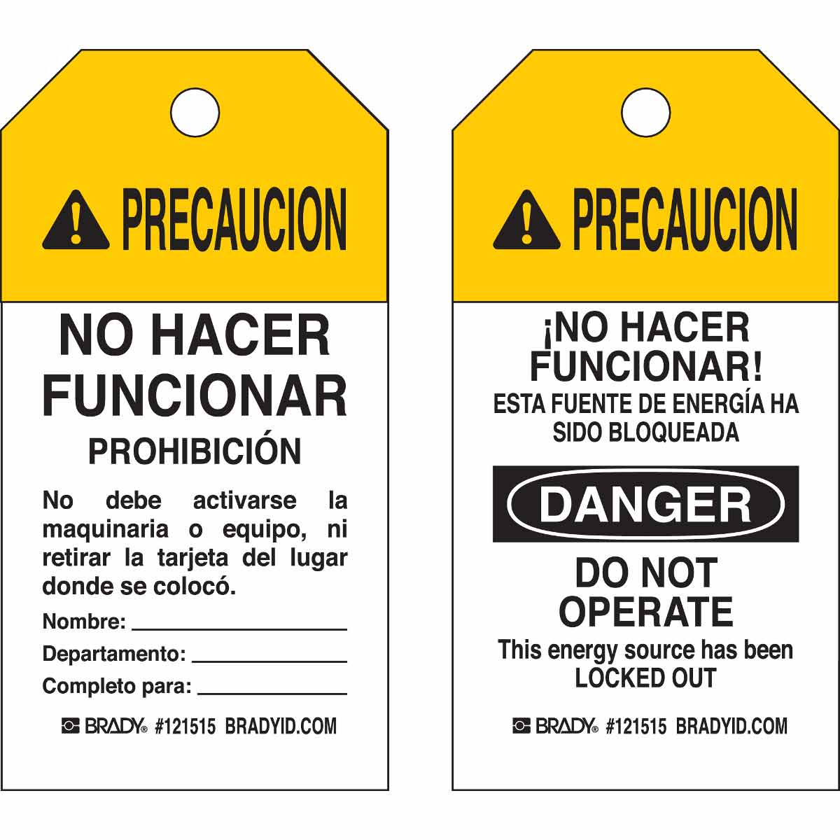 TAG B837,5.75X3,25PK,LOCKOUT,SPANISH