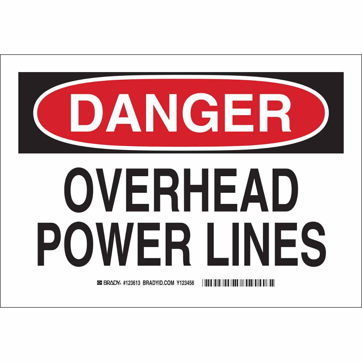 B302 7X10 BLK/RED/WHT DANGER OVERHEAD