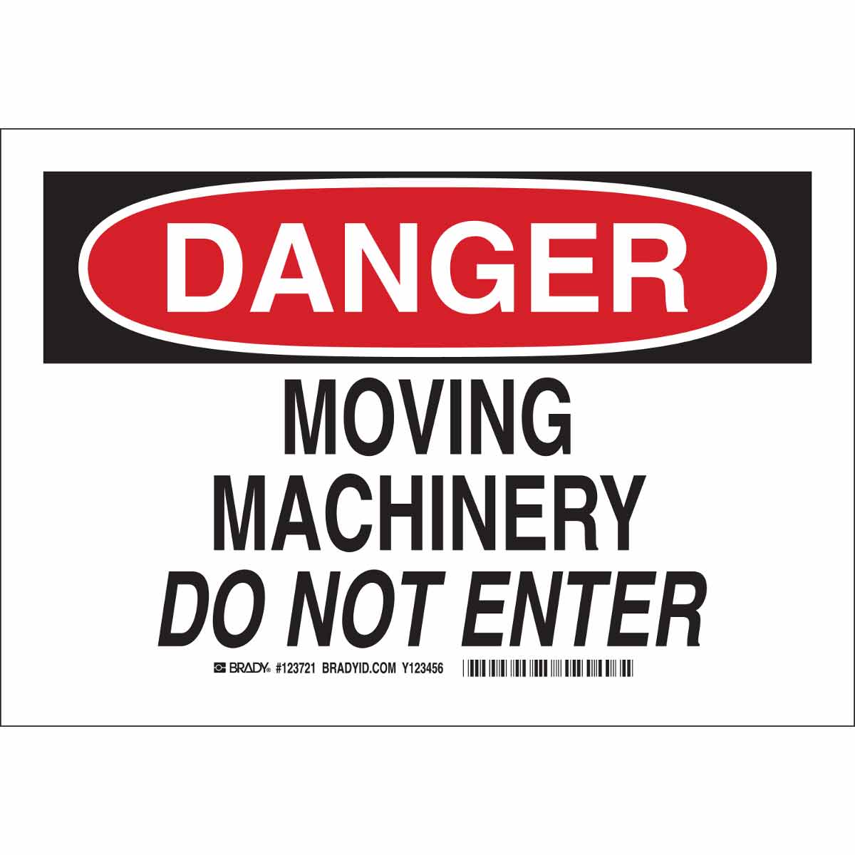 B302 7X10 BLK/RED/WHT DANGER MOVING