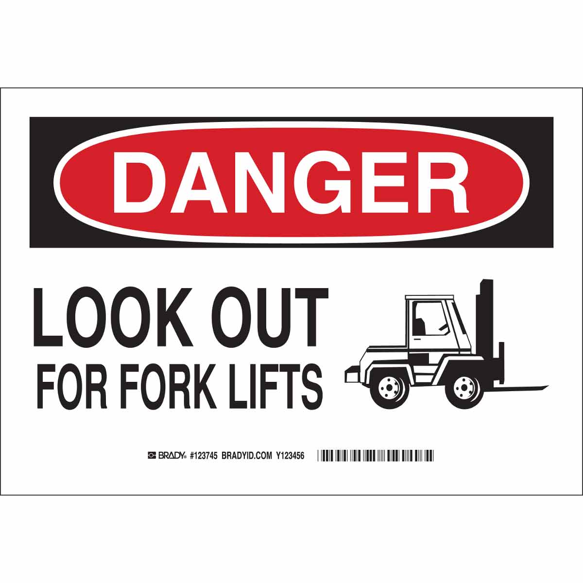B401 7X10 BLK/RED/WHT DANGER LOOK OUT