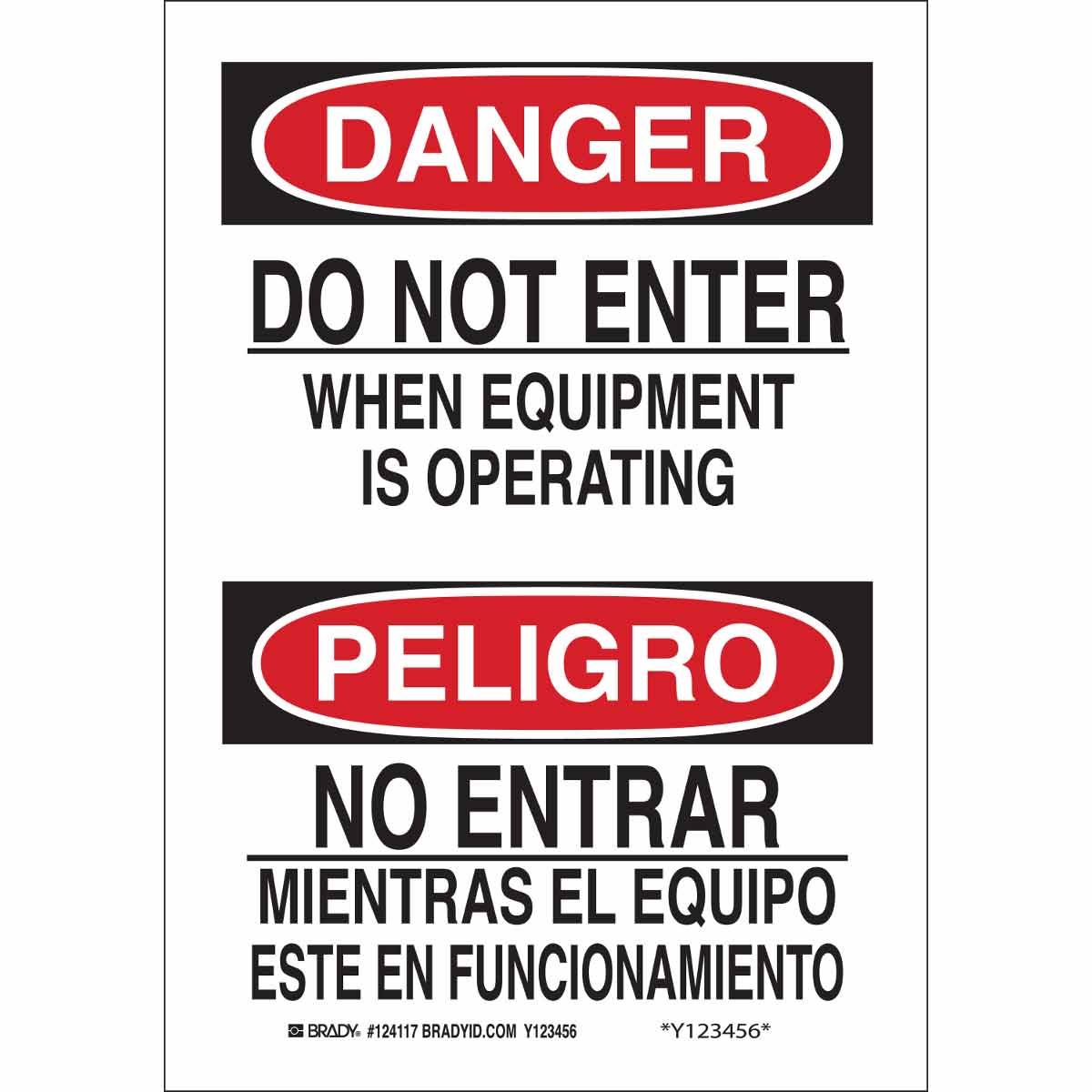 B401 10X7 BLK/RED/WHT BILING/DNGR DO NOT