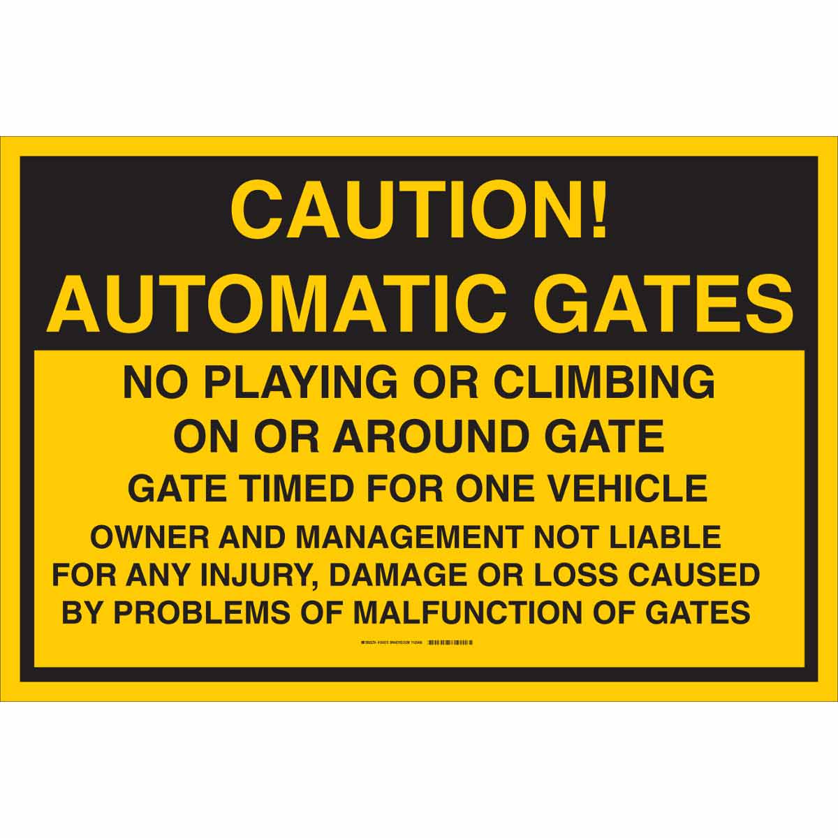 B302 24X36 BLK/YEL CAUTION! AUTOMATIC