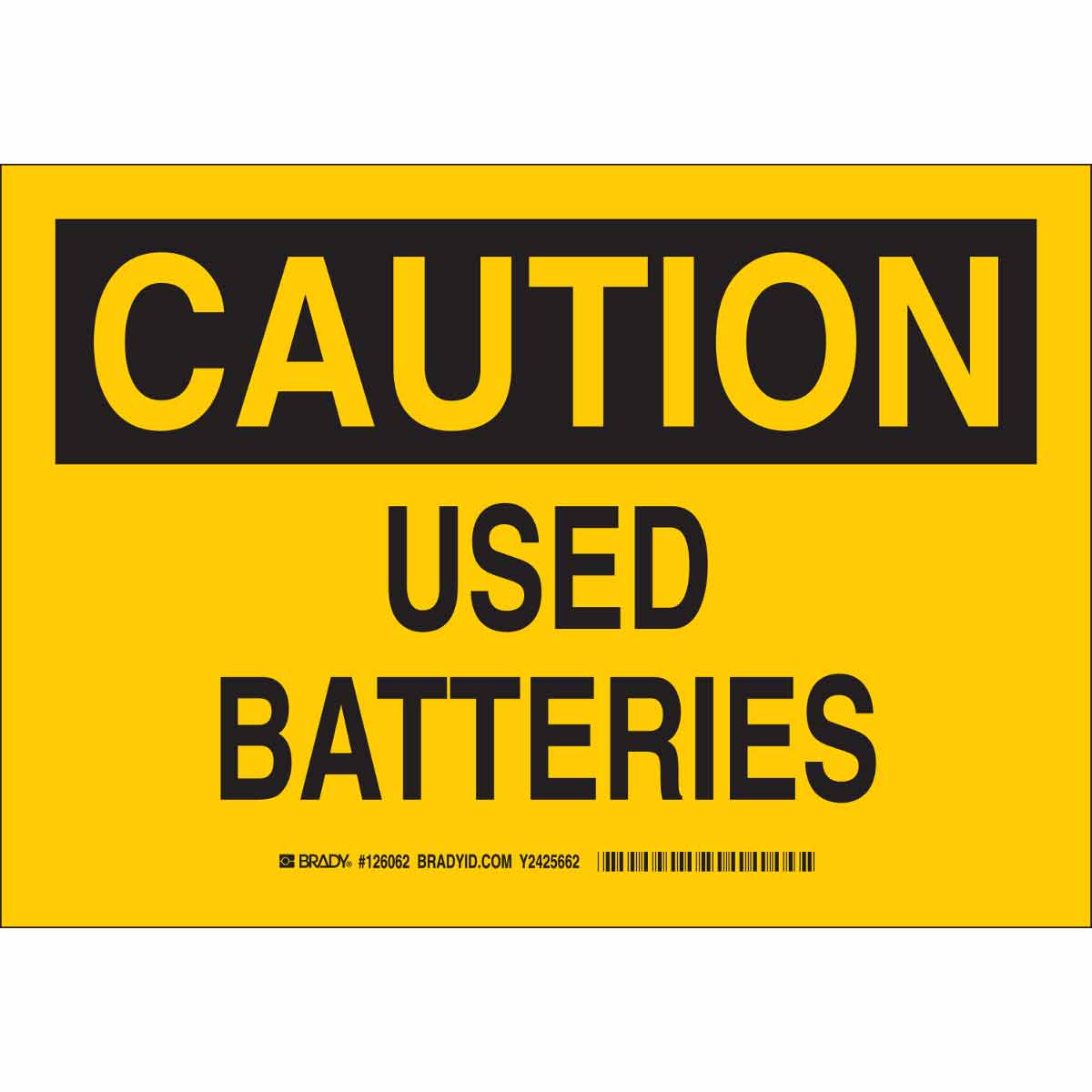 B555 10X14 BLK/YEL CAUTION USED
