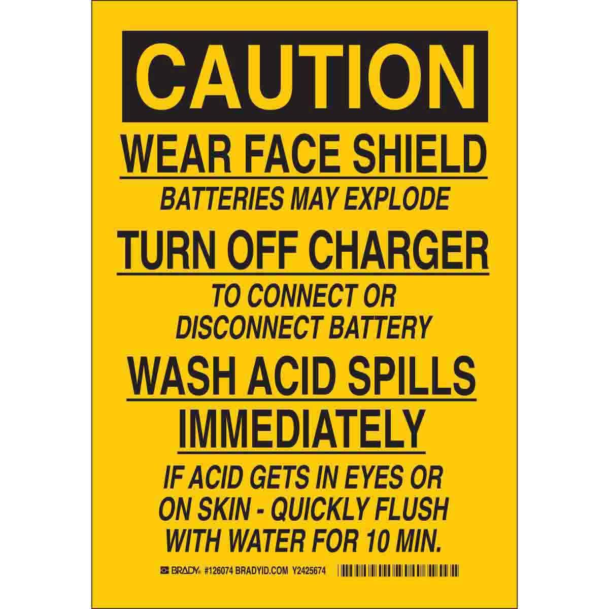 B302 10X7 BLK/YEL CAUTION WEAR FACE