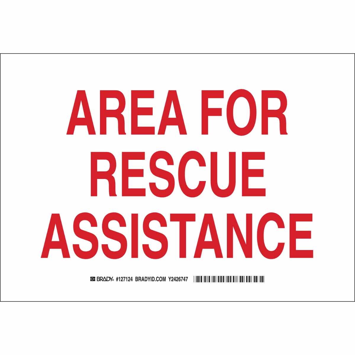 B401 10X14 RED/WHT AREA FOR RESCUE