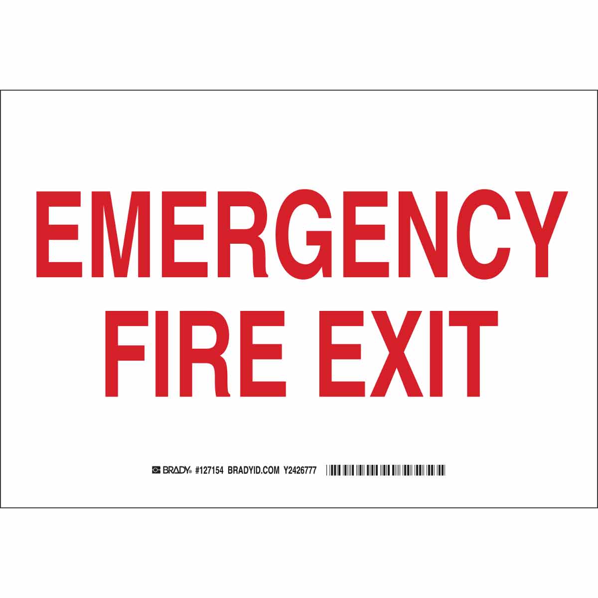 B555 10X14 RED/WHT EMERGENCY FIRE EXIT