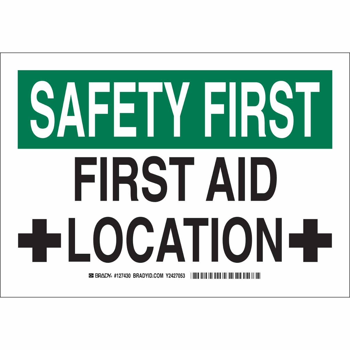 B401 10X14 BLK/GRN/WHT SAFETY FIRST