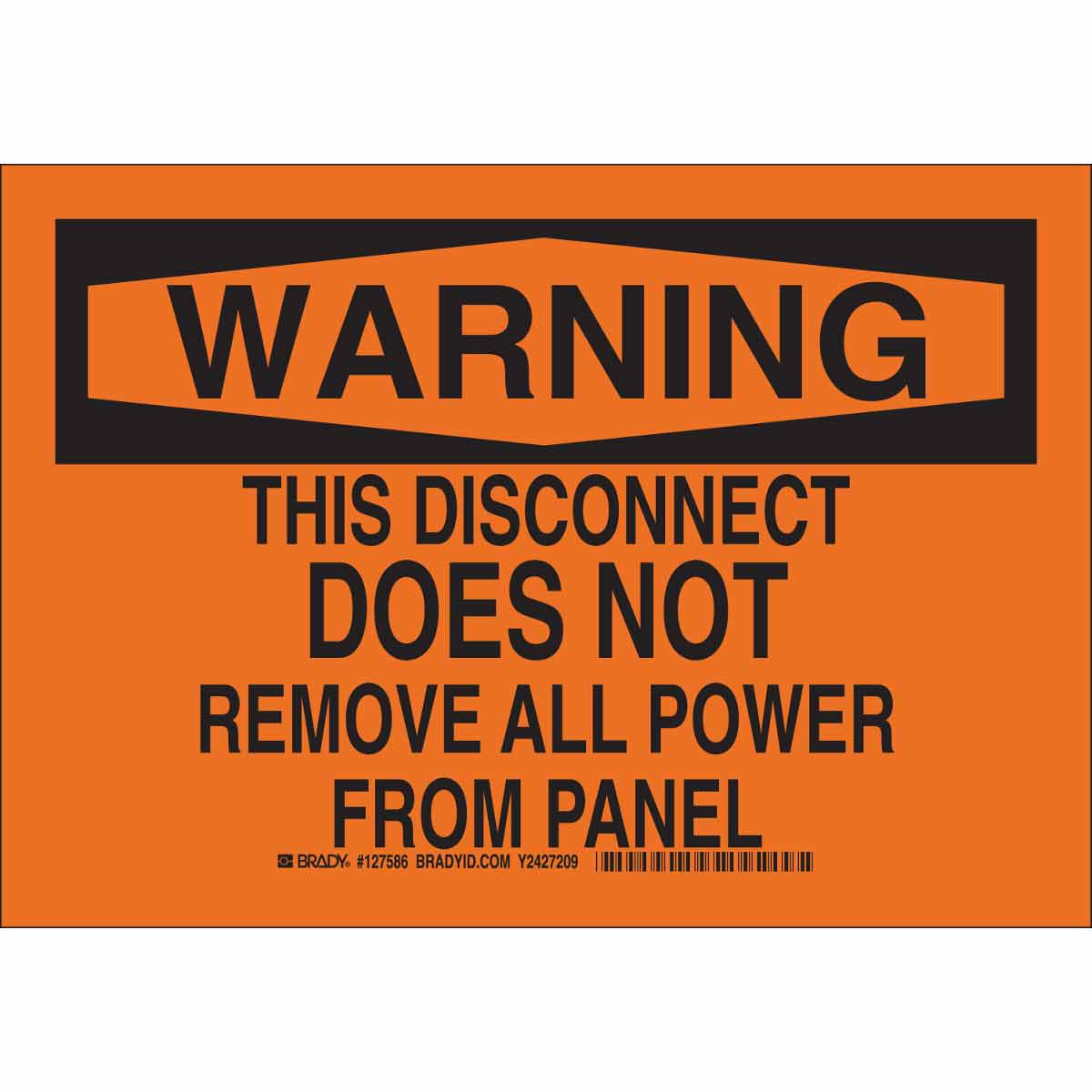 B401 10X14 BLK/ORG WARNING THIS