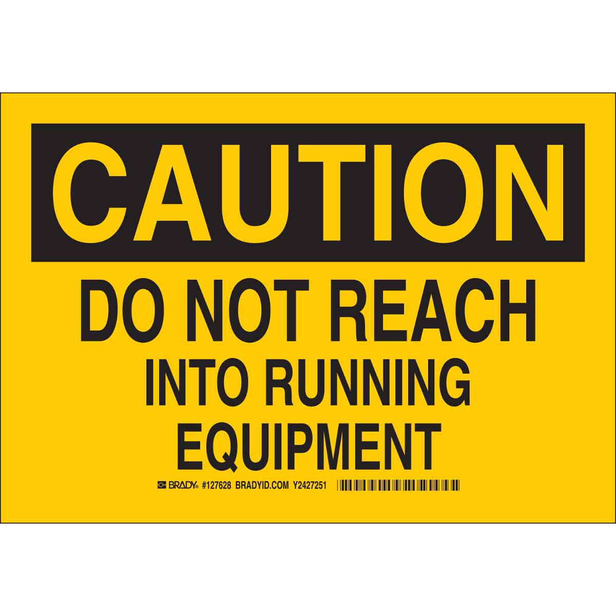 B401 10X14 BLK/YEL CAUTION DO NOT REACH