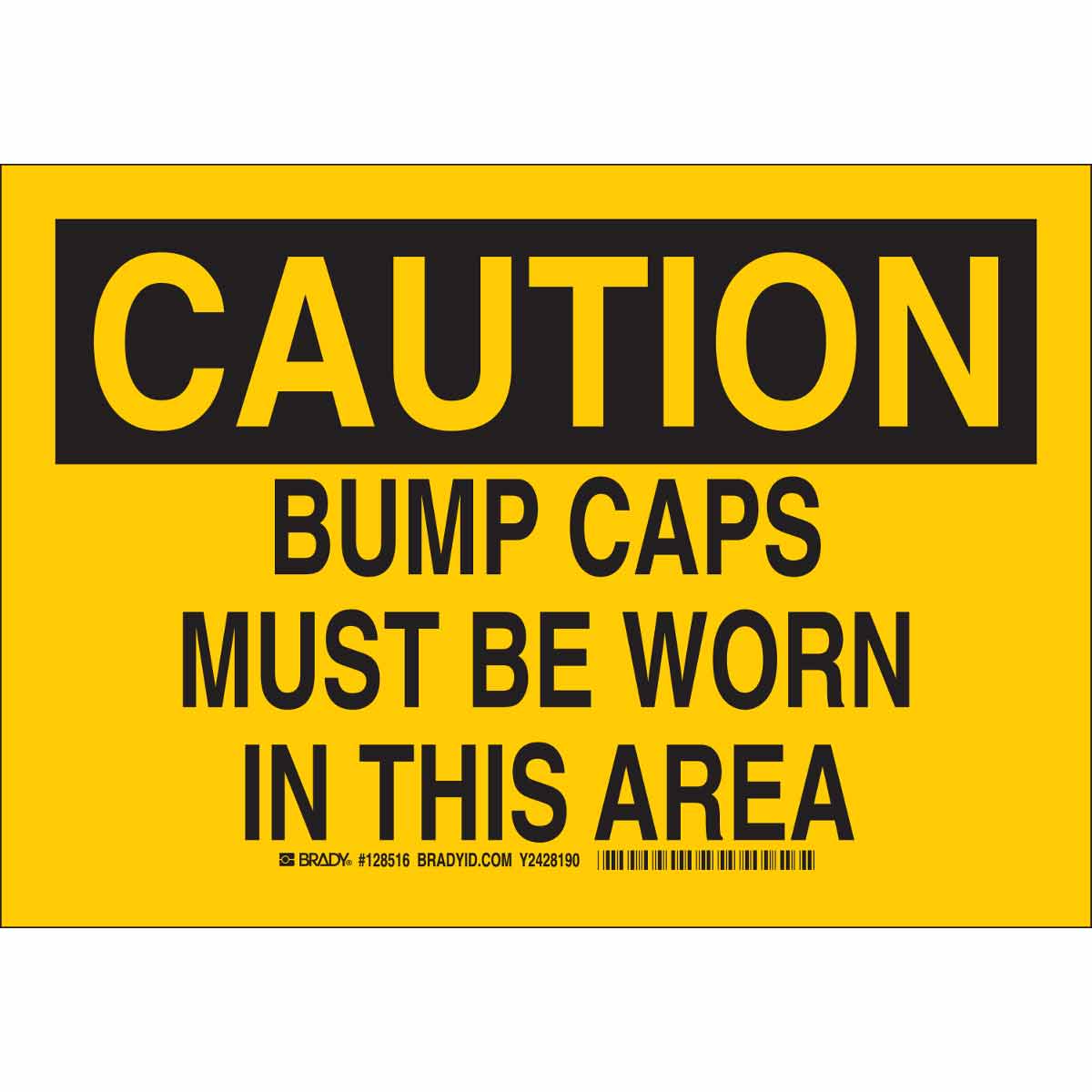 B302 7X10 BLK/YEL CAUTION BUMP CAPS MUST