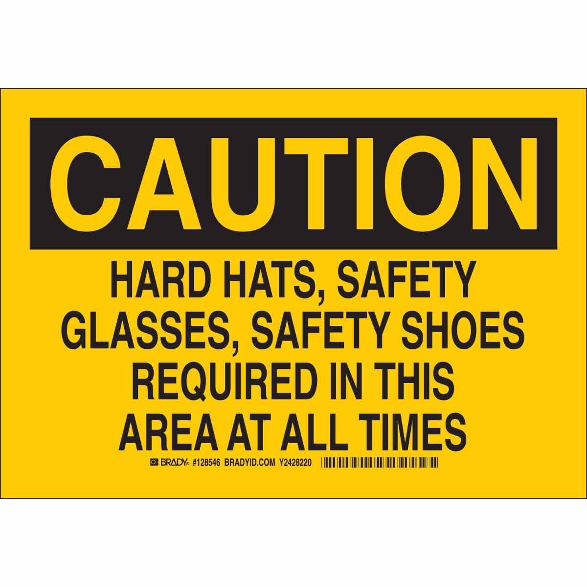B302 10X14 BLK/YEL CAUTION HARD HATS