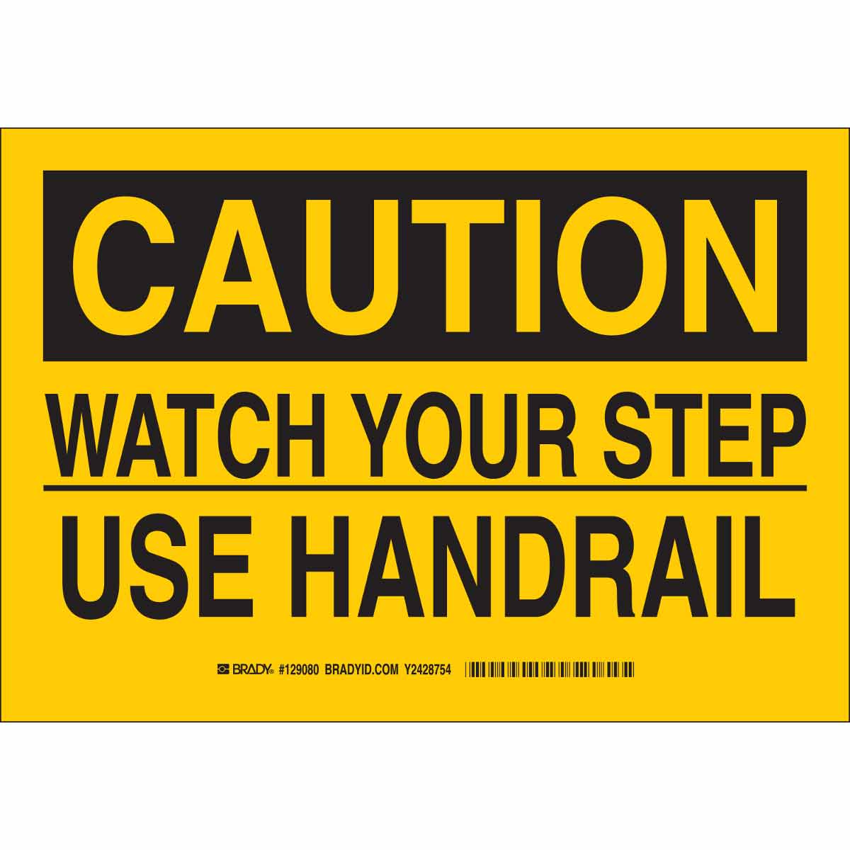 B555 7X10 BLK/YEL CAUTION WATCH YOUR