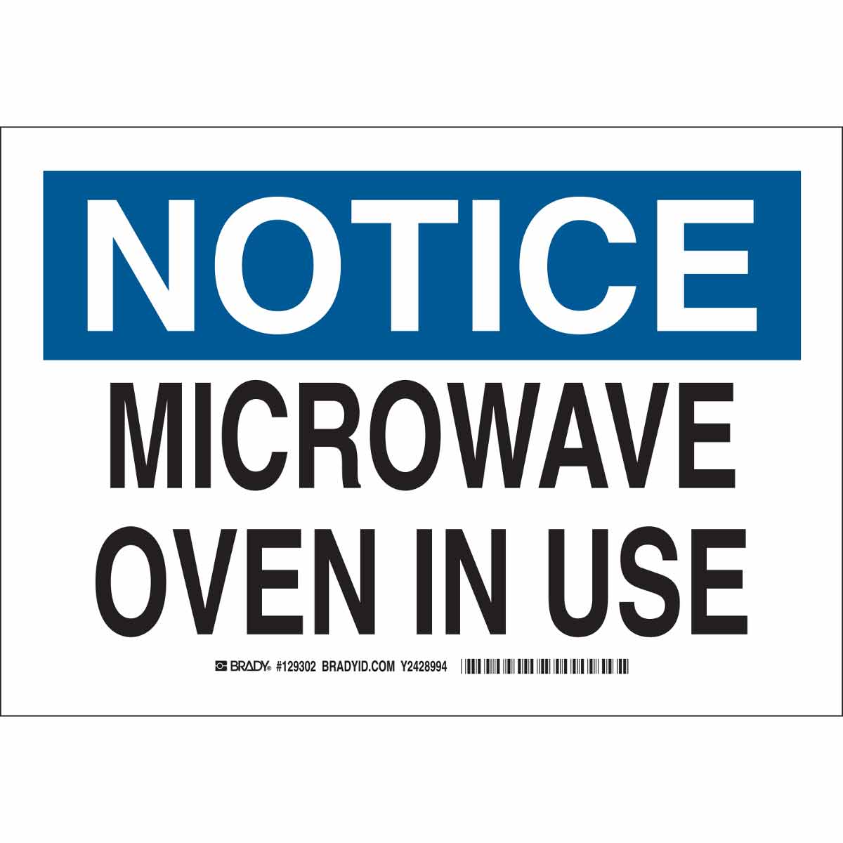 B555 10X14 BLK/BLU/WHT NOTICE MICROWAVE