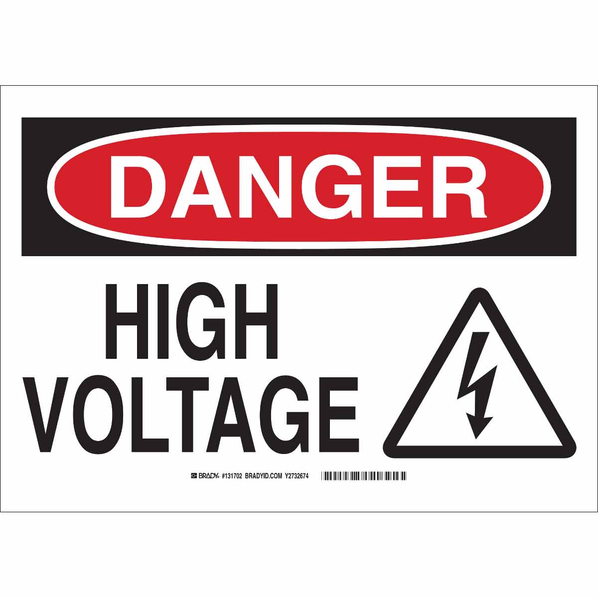 B120,7X10,BLK,RED/WHT,HIGH VOLTAGE