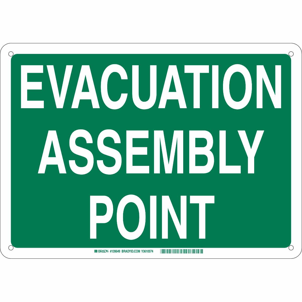 B120 10X14 WHT/GN EVACUATION ASSEMBLY PT