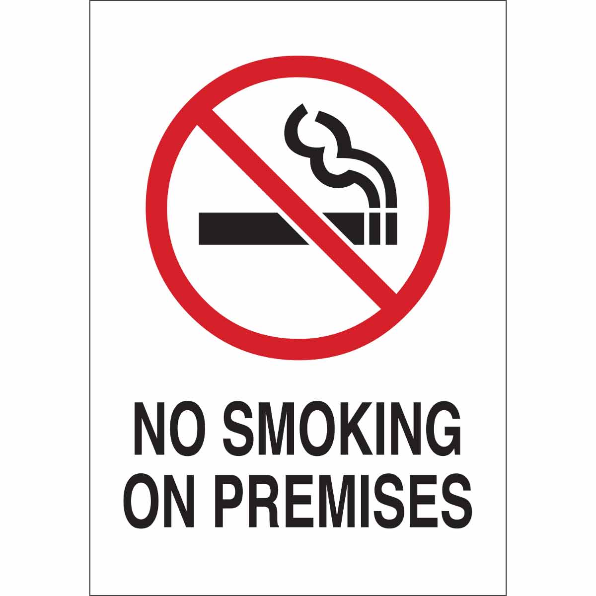 B401 10X7 BLK,RED/WHT NO SMOKING ON PREM