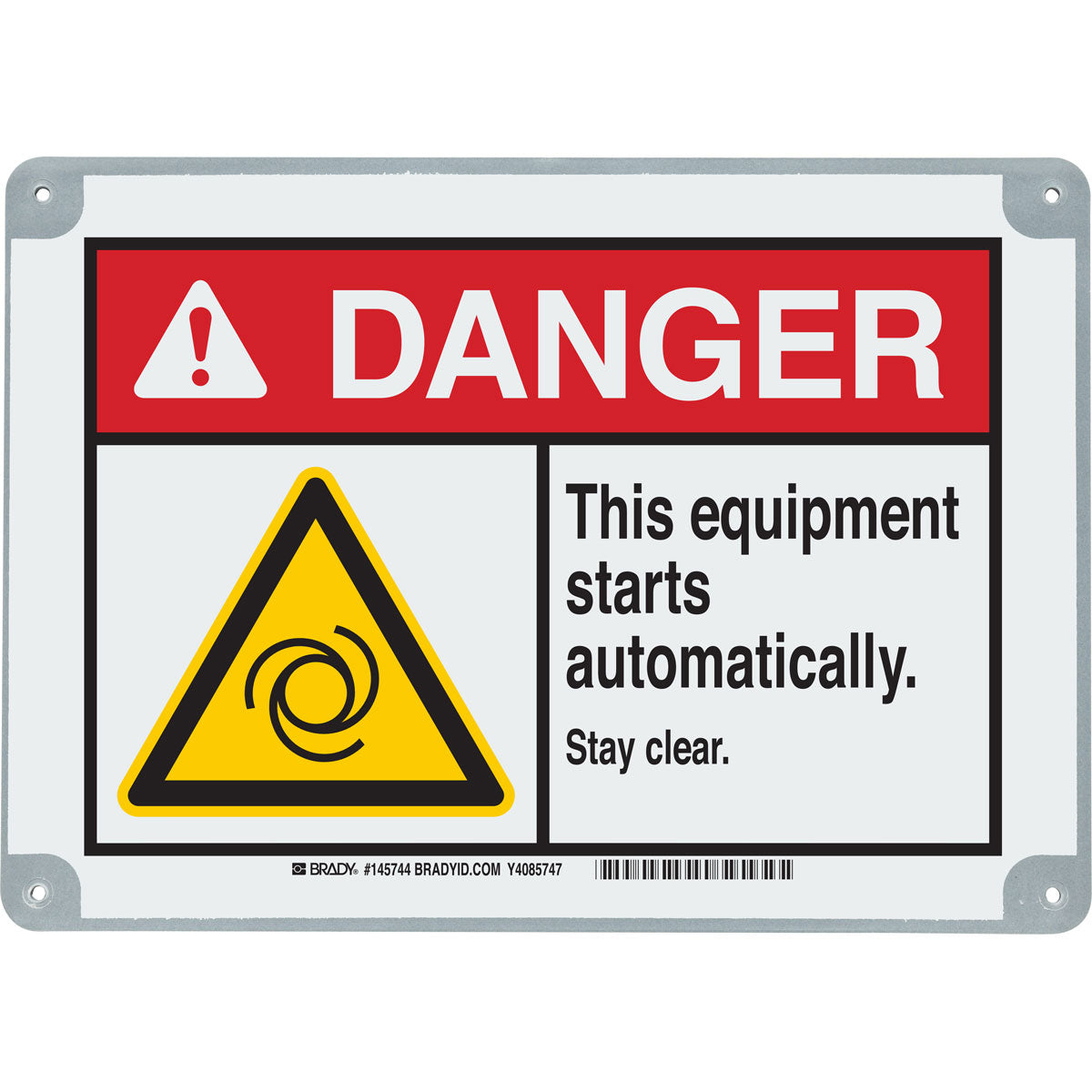 B869 10X14 DANGER THIS EQUIPMENT STARTS
