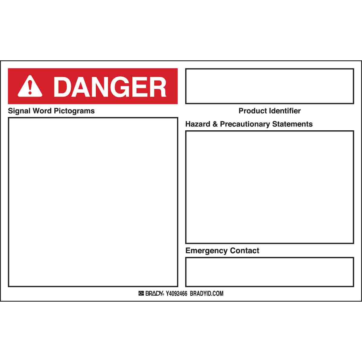 B7569 4X6 BLANK GHS DANGER LABEL