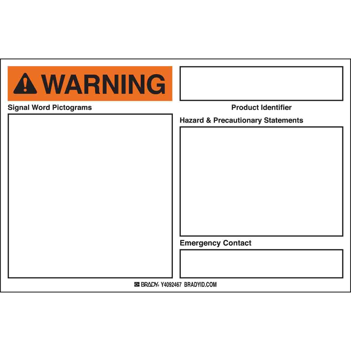 B7569 4X6 BLANK GHS WARNING LABEL