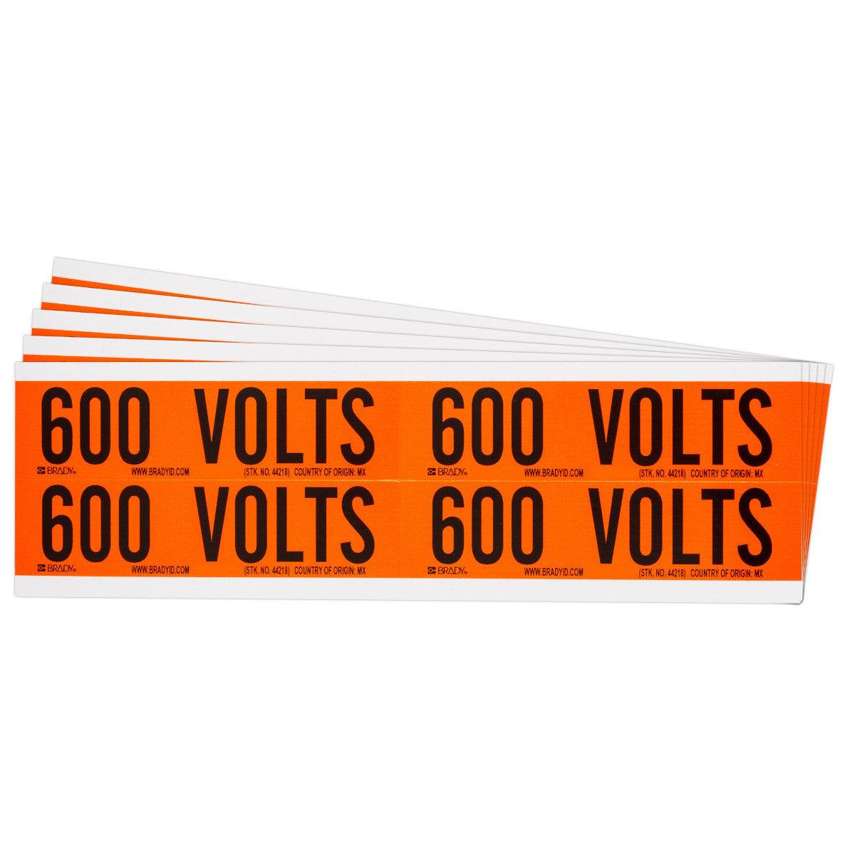 Label STYLE B BK on OR 600 VOLTS 5/PK