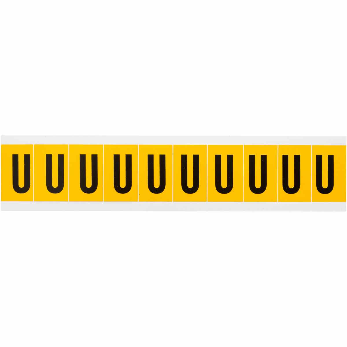 1 in Vinyl N&L Black on Yellow U 10/PK