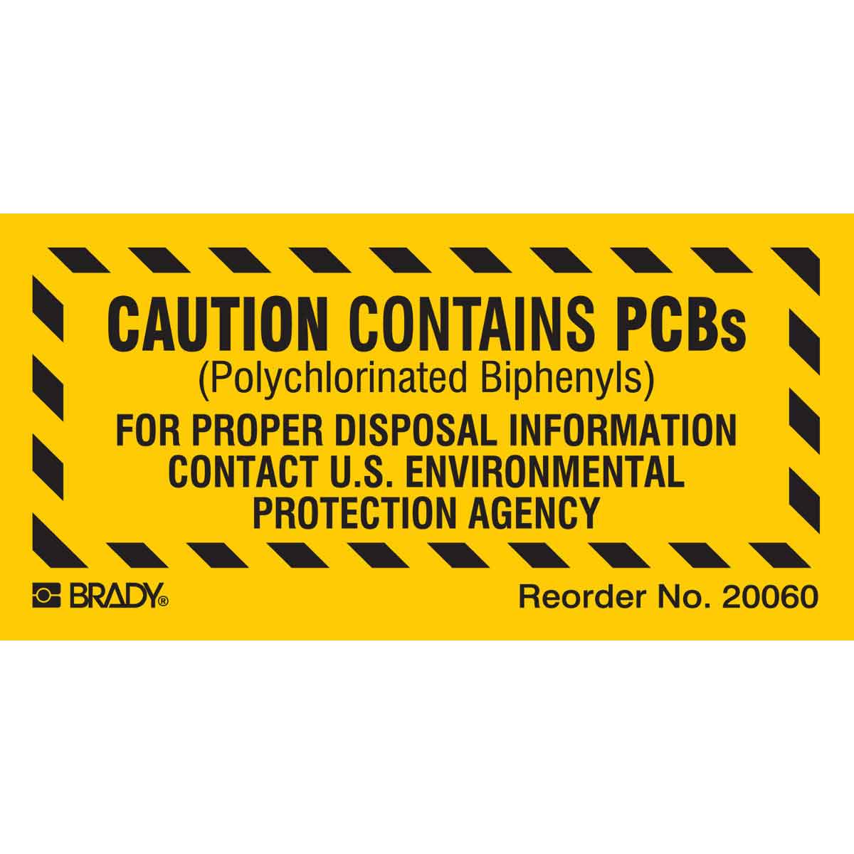 B-933 1X2 100/PK CAUTION CONTAINS PCBS