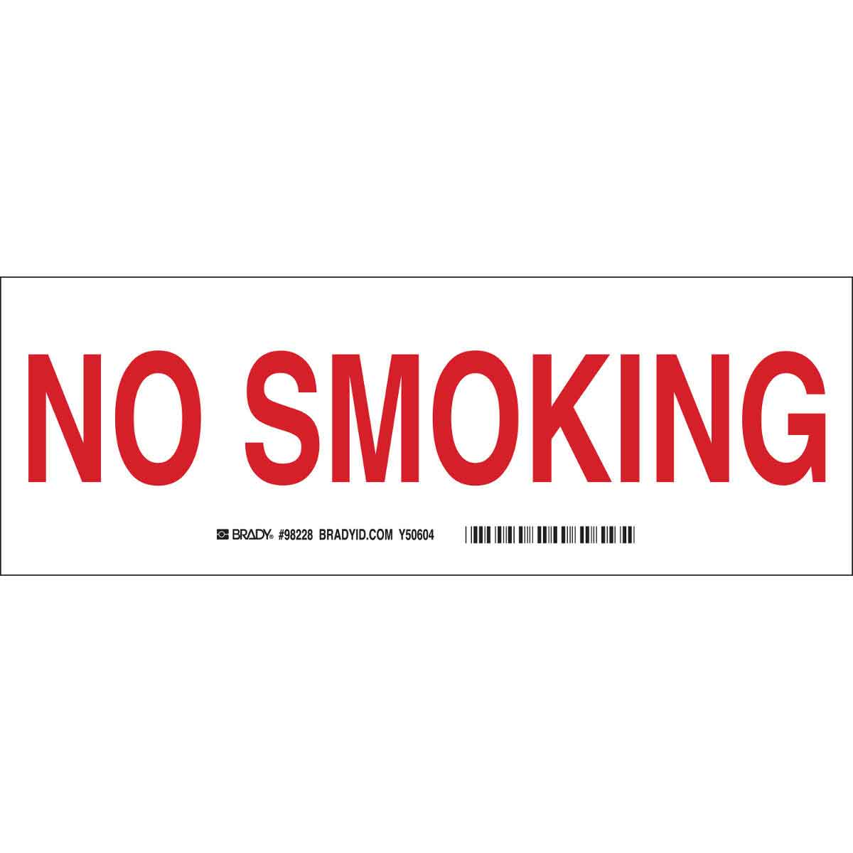 B-302 3.5X10 RED/WHT 10/PK NO SMOKING