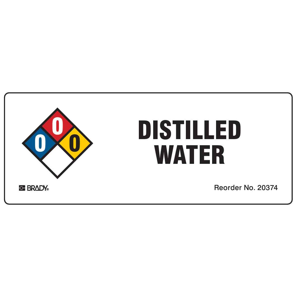 B-302 3.875X1.5 50/PK DISTILLED WATER