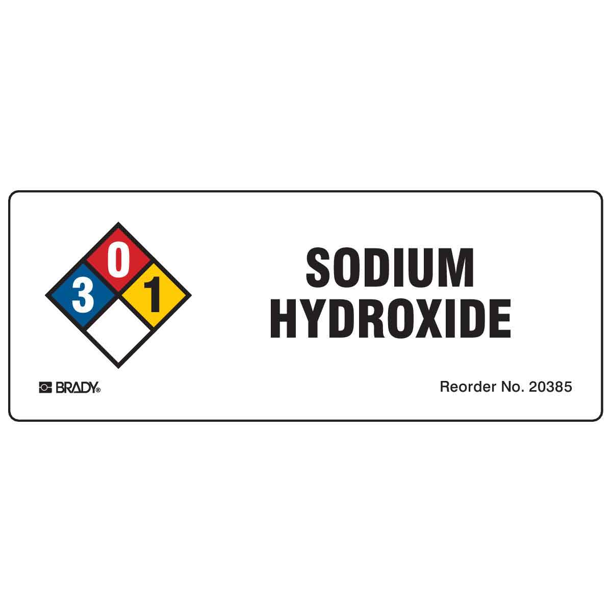 B-302 3.875X1.5 50/PK SODIUM HYDROXIDE