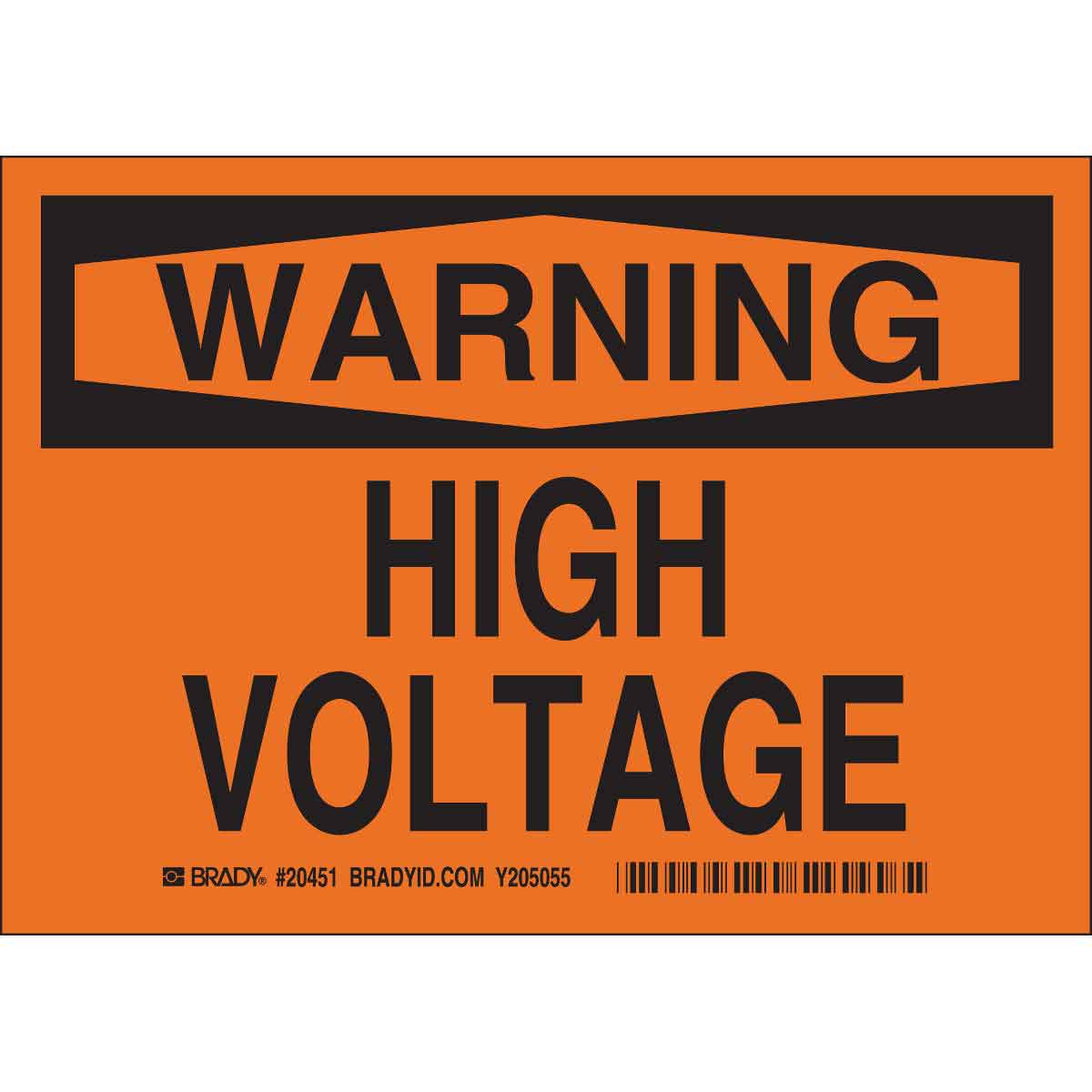 B595/B946 5X7 BLK/ORN HIGH VOLTAGE 5/PK