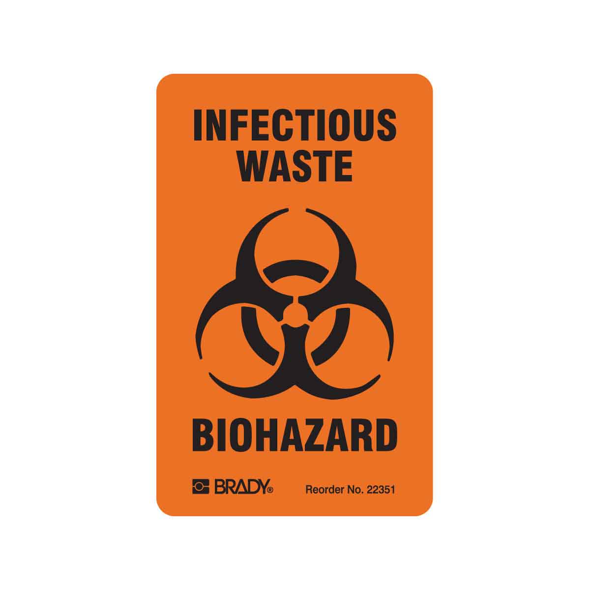 B-235 3X1.875, BLK/ORG 100/PK INFECT