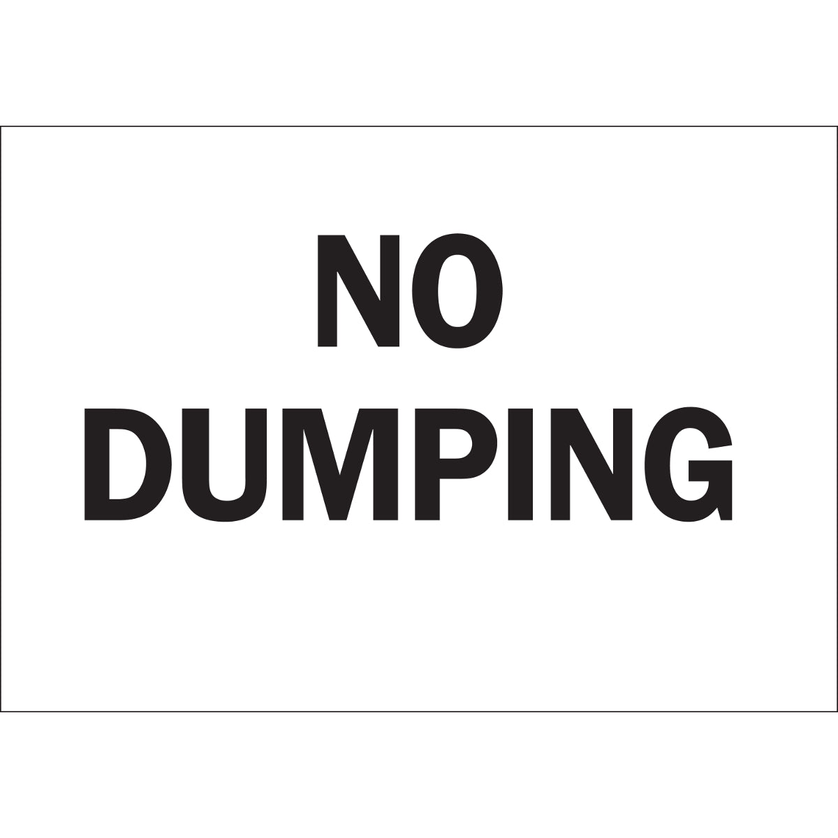 B555 10X14 BLK/WHT NO DUMPING