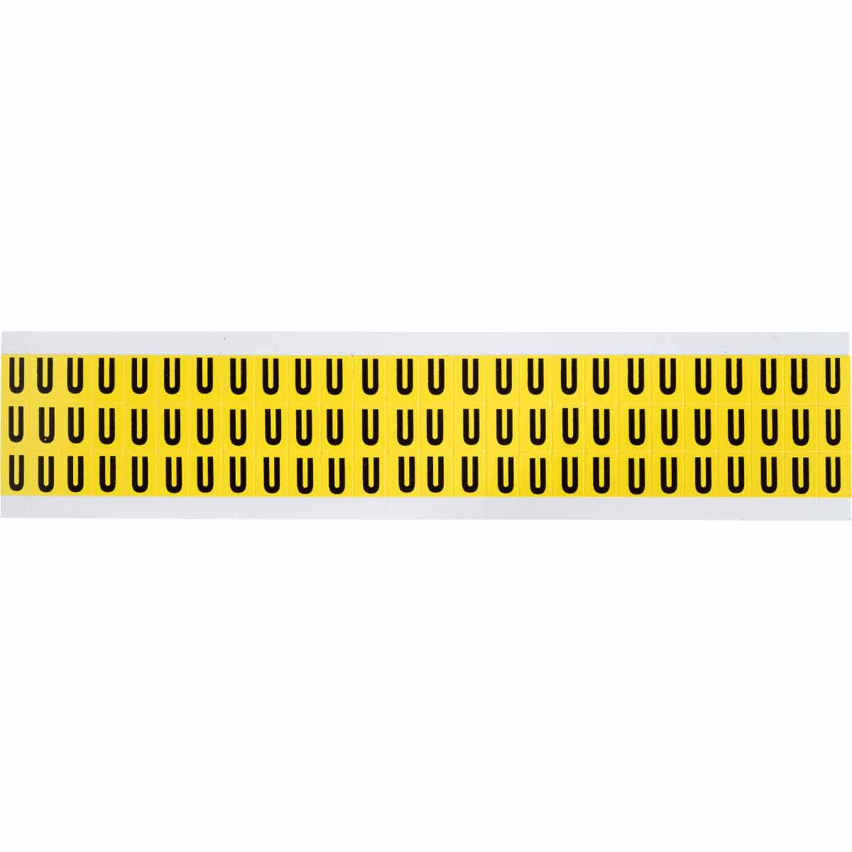 0.375" Vinyl N&L Black on Yellow U 78/PK