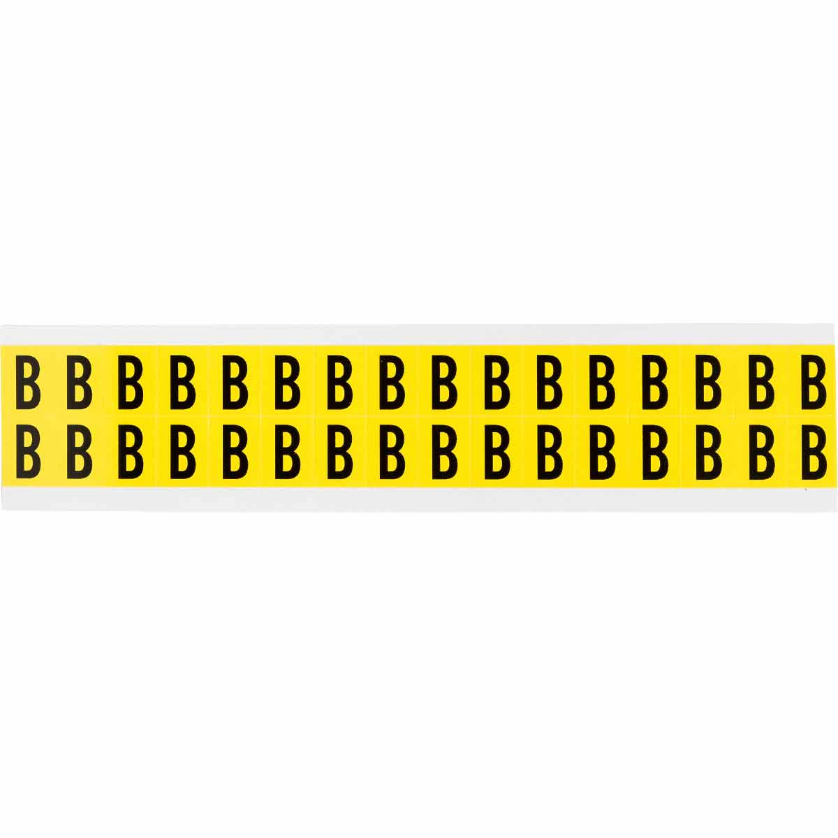0.625" Vinyl N&L Black on Yellow B 32/PK