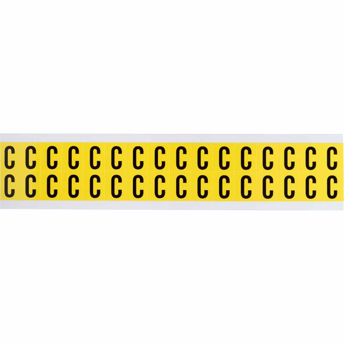 0.625" Vinyl N&L Black on Yellow C 32/PK