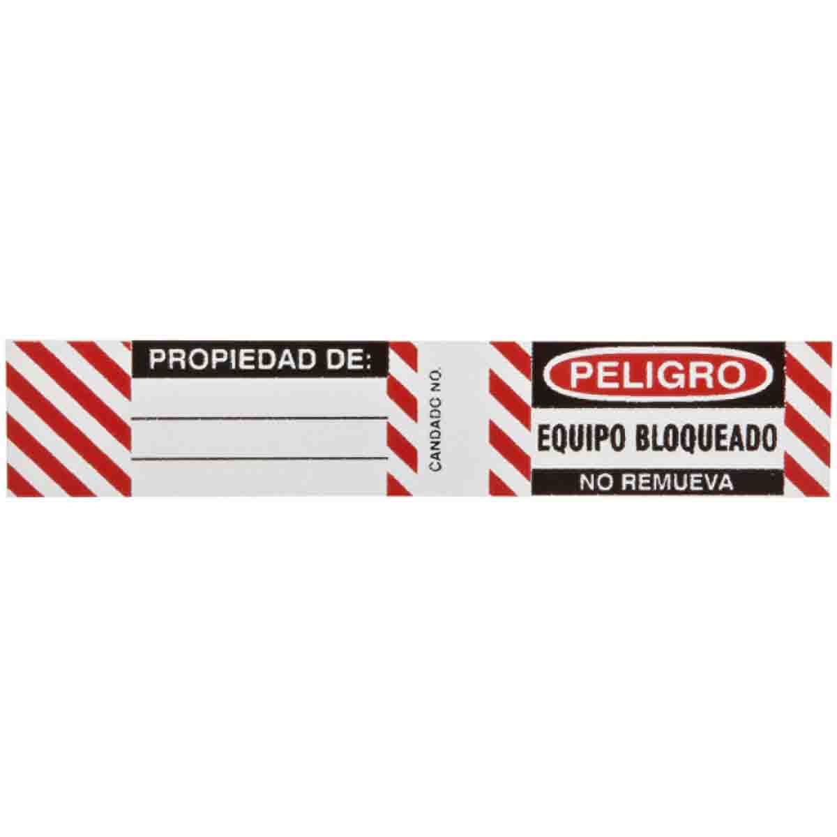 Padlock Labels Vinyl PELIGRO Spanish 6PK