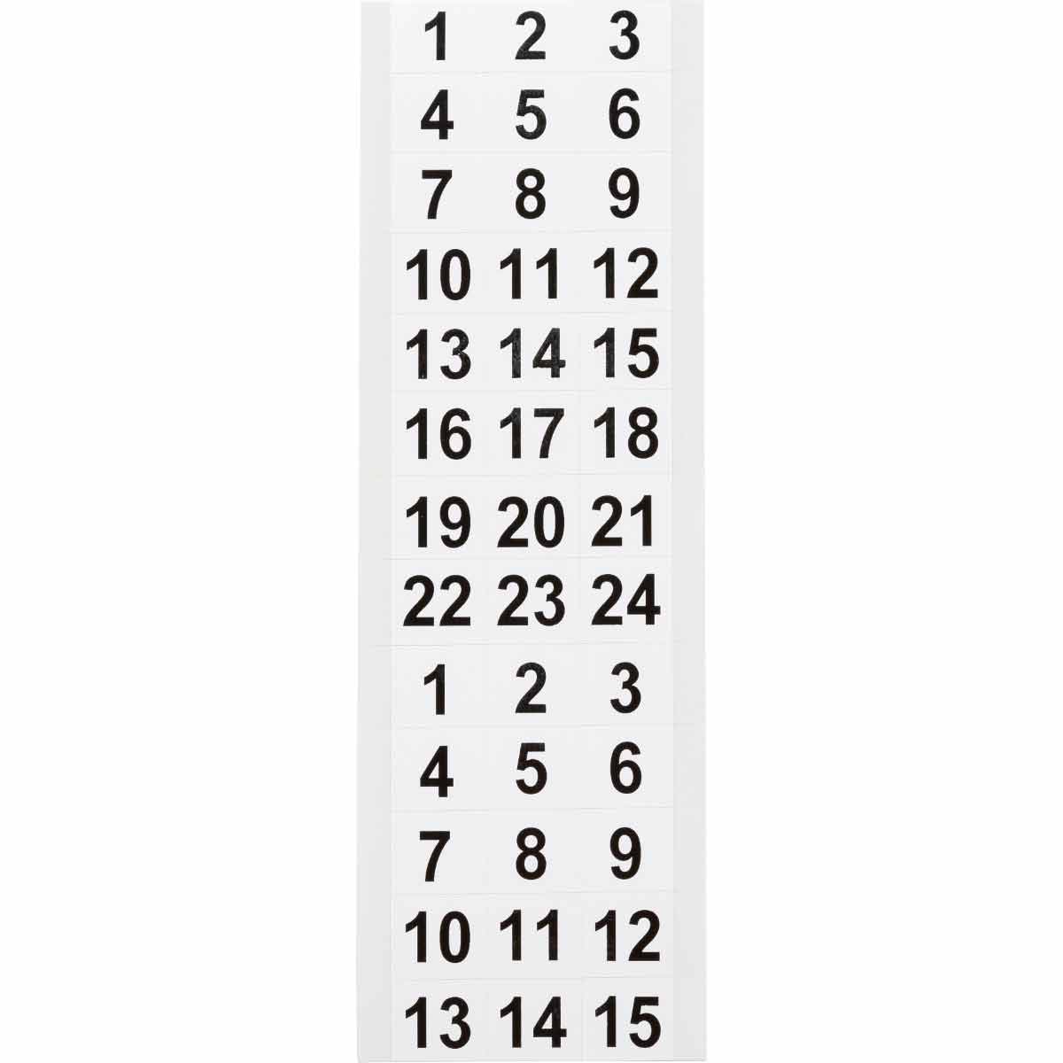 .75" Vinyl N&L BK/WT Asstd Numbers 39/PK