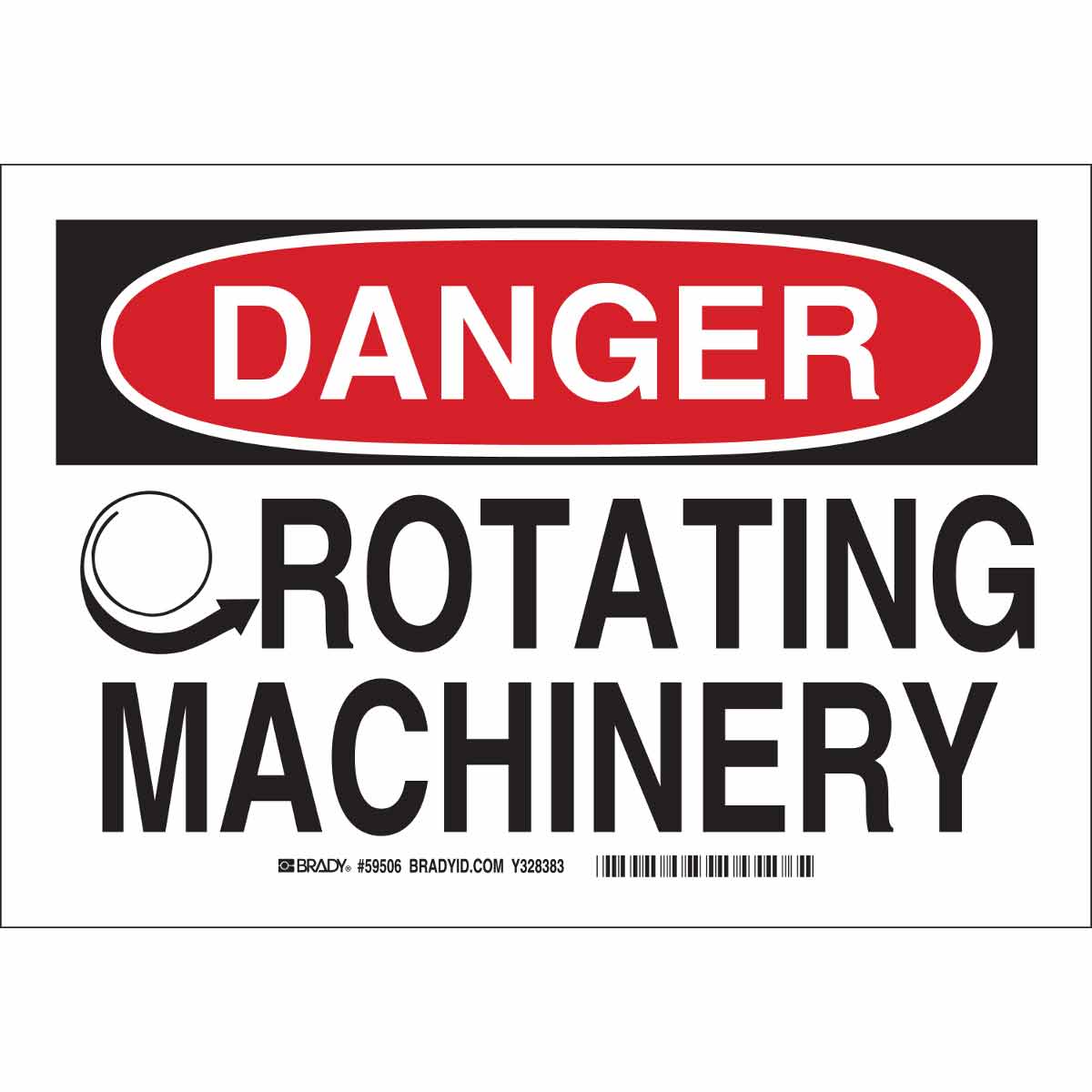 B120,10X14,BLK,RED/WHT,DNGR ROTATING MAC
