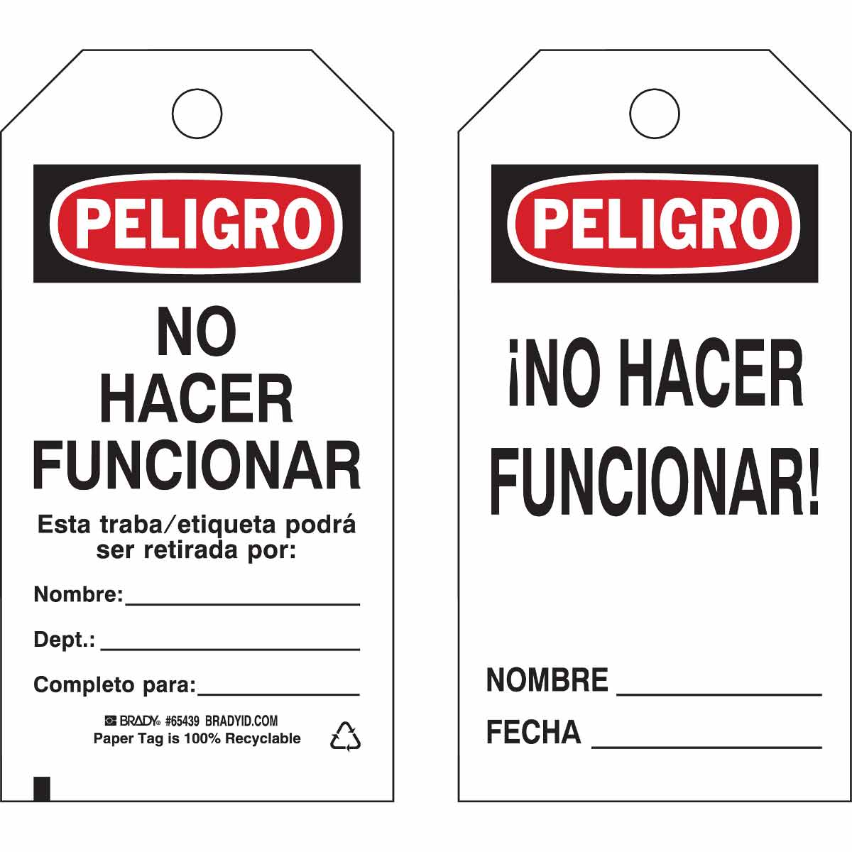 TAG B853 5.75X3 RD/BK/WH L/O 100/PK-SPN