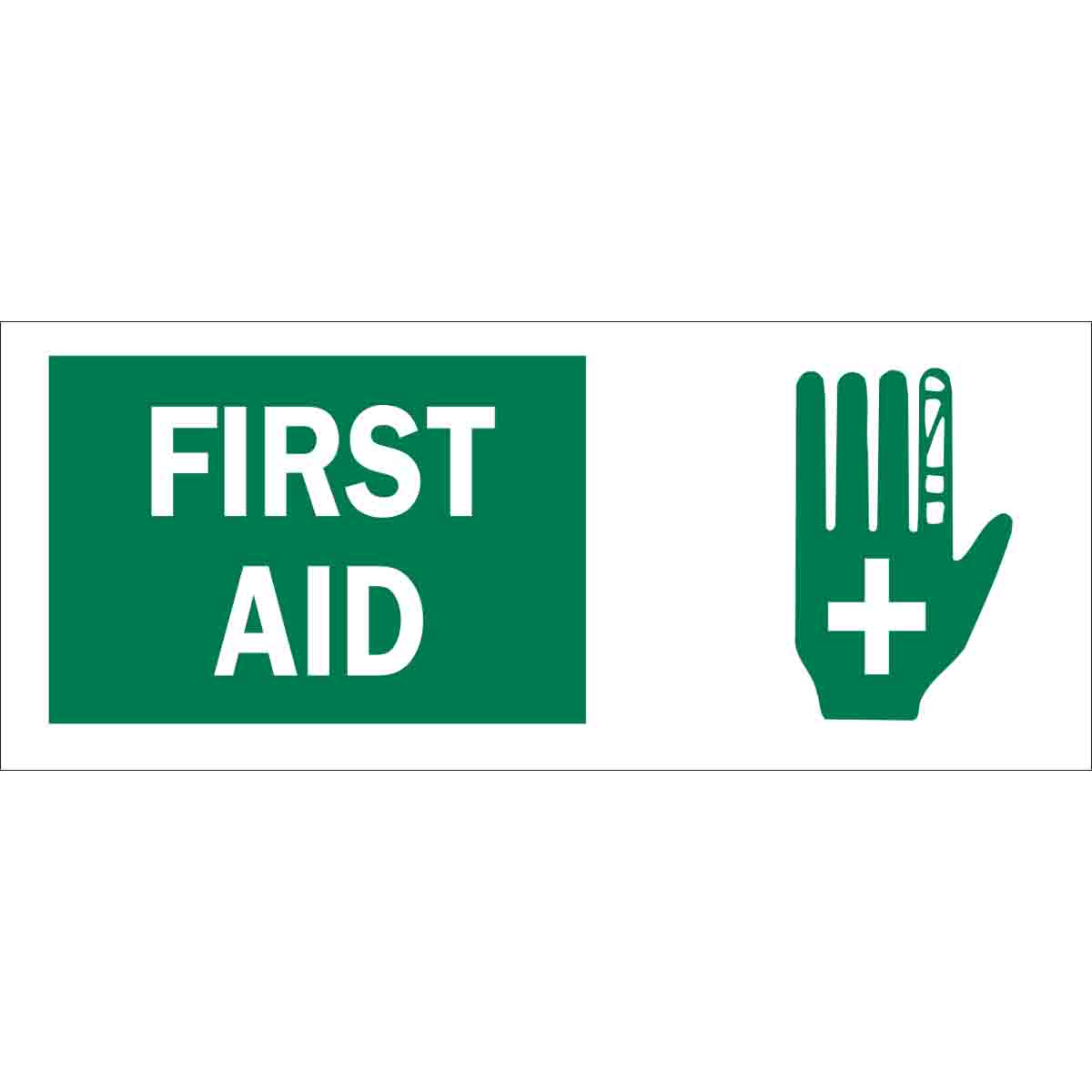 B120,7X17,GRN/WHT,FIRST AID