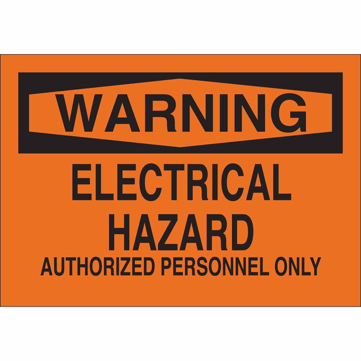 B120,10X14,BLK/ORG,ELECTRICAL HAZARD