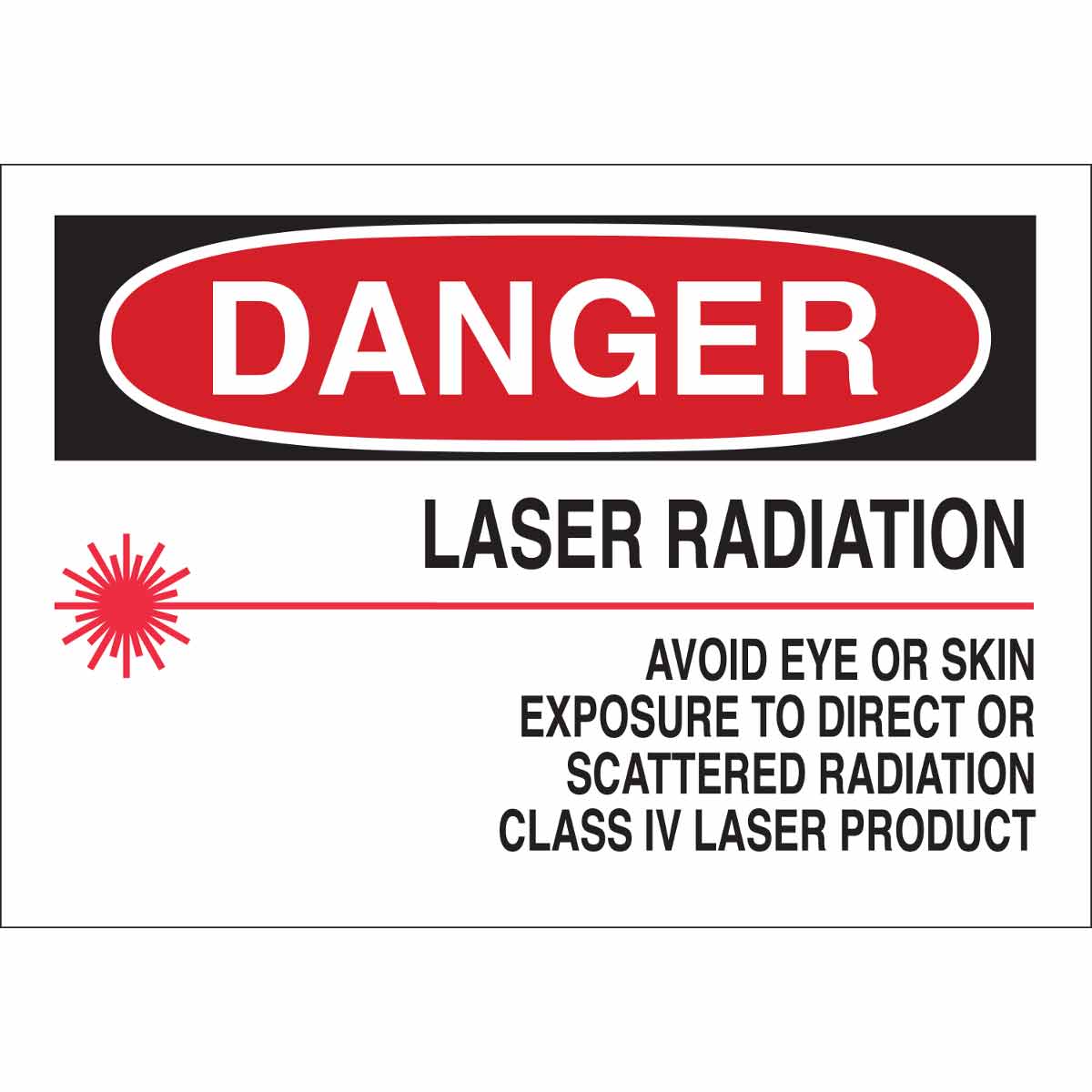 B120,10X14,RED,BLK/WHT,LASER RADIATION