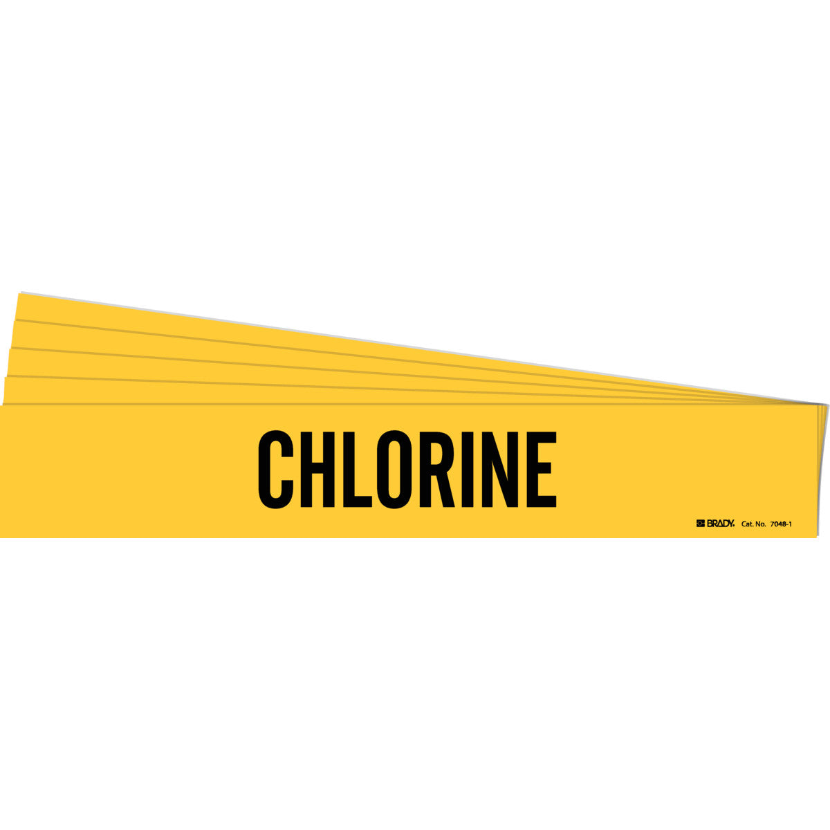 CHLORINE Pipe Marker Style 1 BK on YL PK