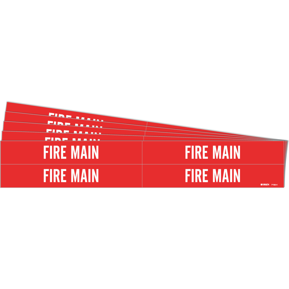 FIRE MAIN Pipe Marker Sty 4 WT on Red PK