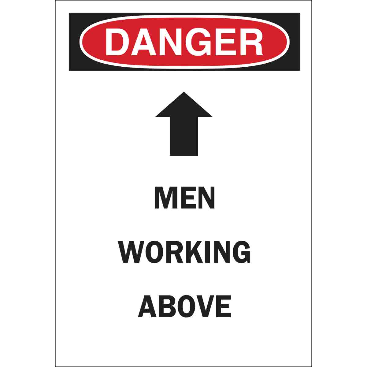 B401 14X10 RED/BLK/WHT DANGER MEN WORKIN
